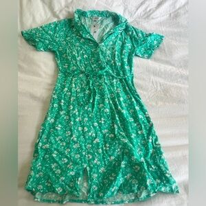 Green/blue Button Up Dress - ASOS